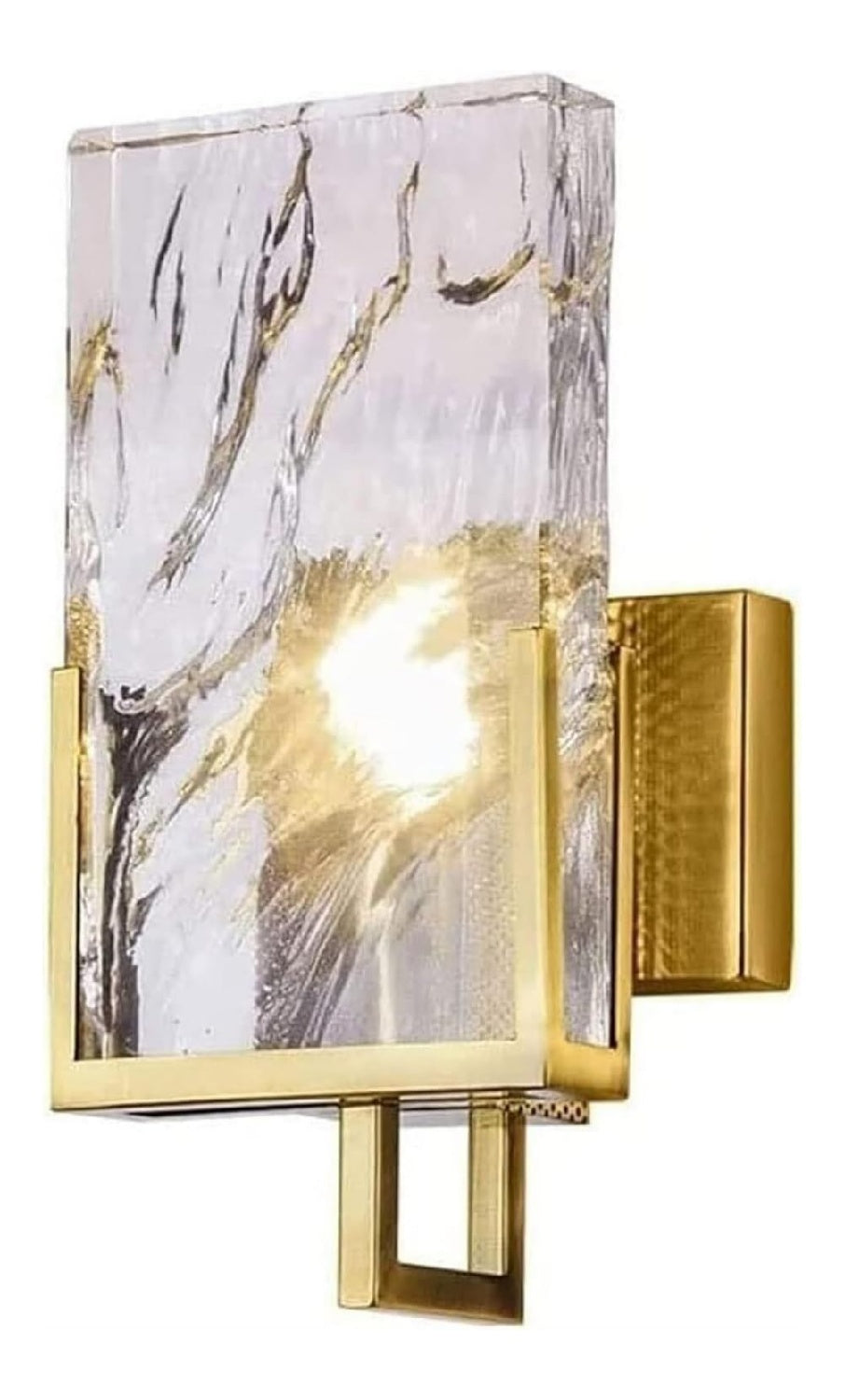 Solution lumineuse Blanc et Dore au dessin sobre en format applique murale E14