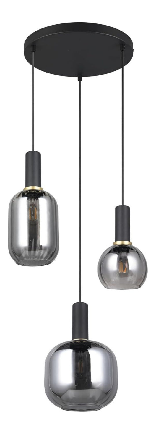 Suspension Noir et Vert a presence elegante et lumiere agreable E27