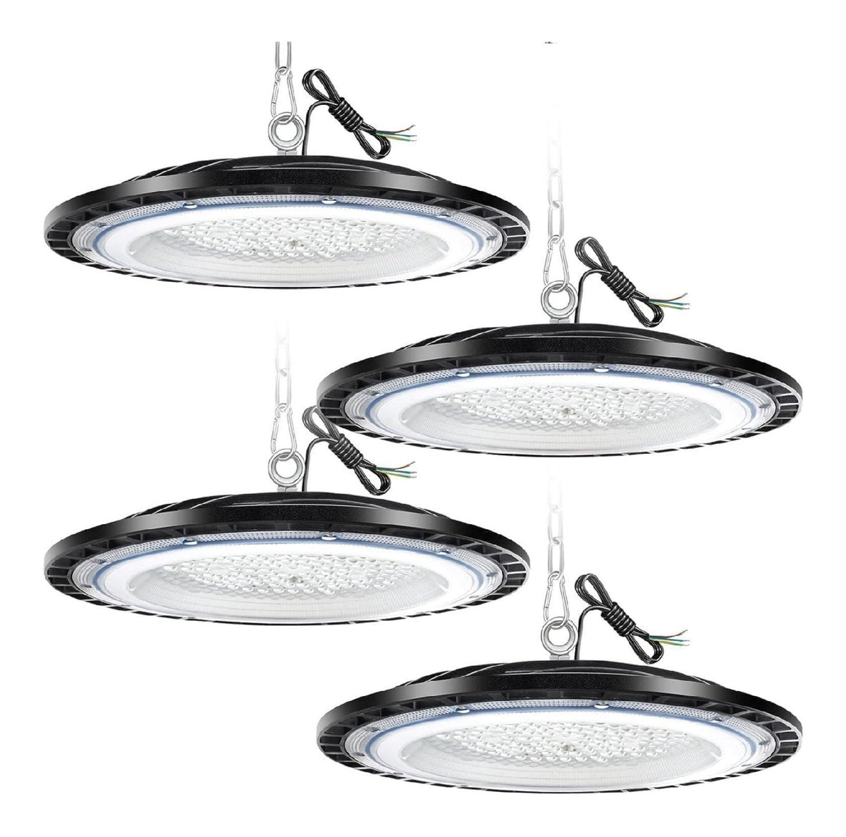 Plafonnier Argente et Rouge a presence elegante et lumiere agreable 150W IP65 6500 K