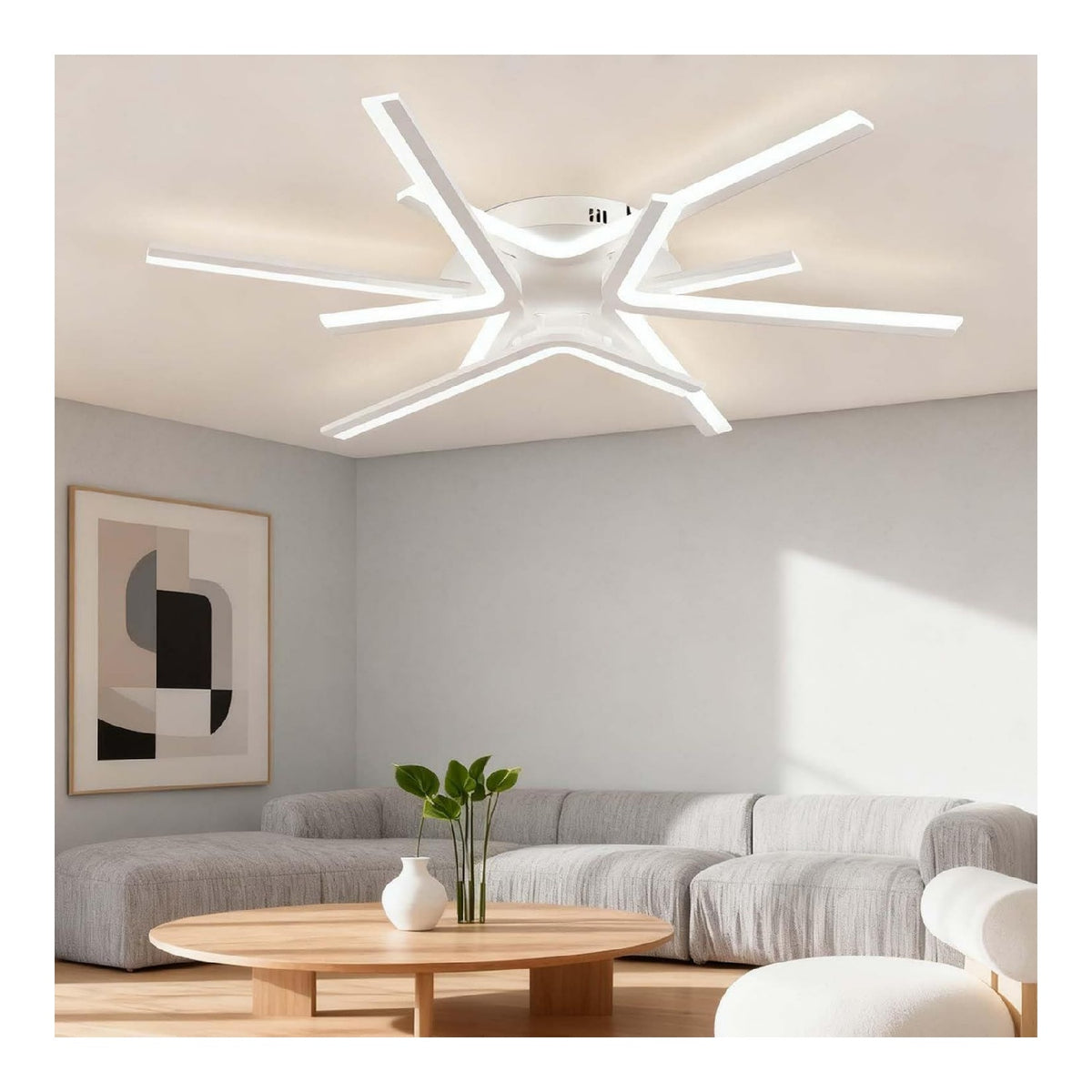 Luminaire Blanc et Rouge a silhouette graphique de type plafonnier 40 W