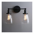 Luminaire Noir et Ambre a silhouette graphique de type applique murale 40 W E27