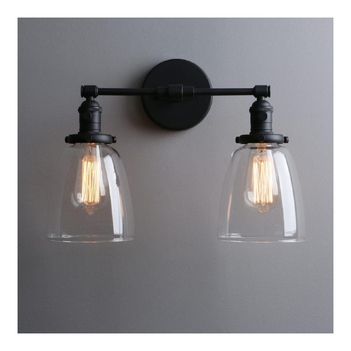 Luminaire Noir et Ambre a silhouette graphique de type applique murale 40 W E27
