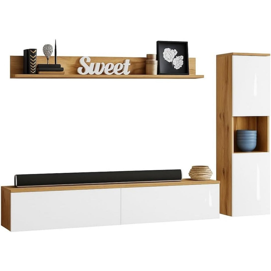 Armoires avec miroir reglable finition bois blanc variante 2661