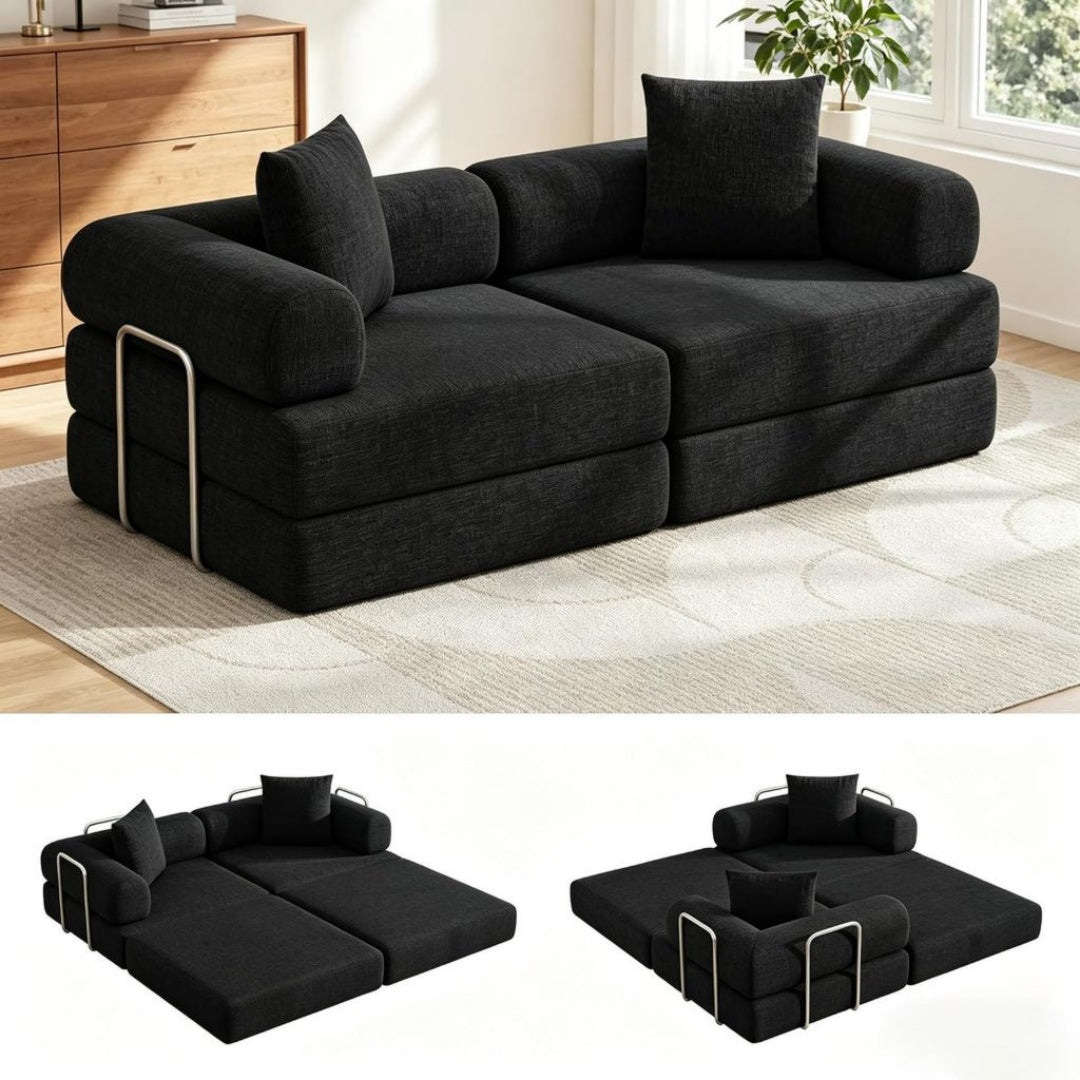 Fauteuils finition bois revetement boucle noir