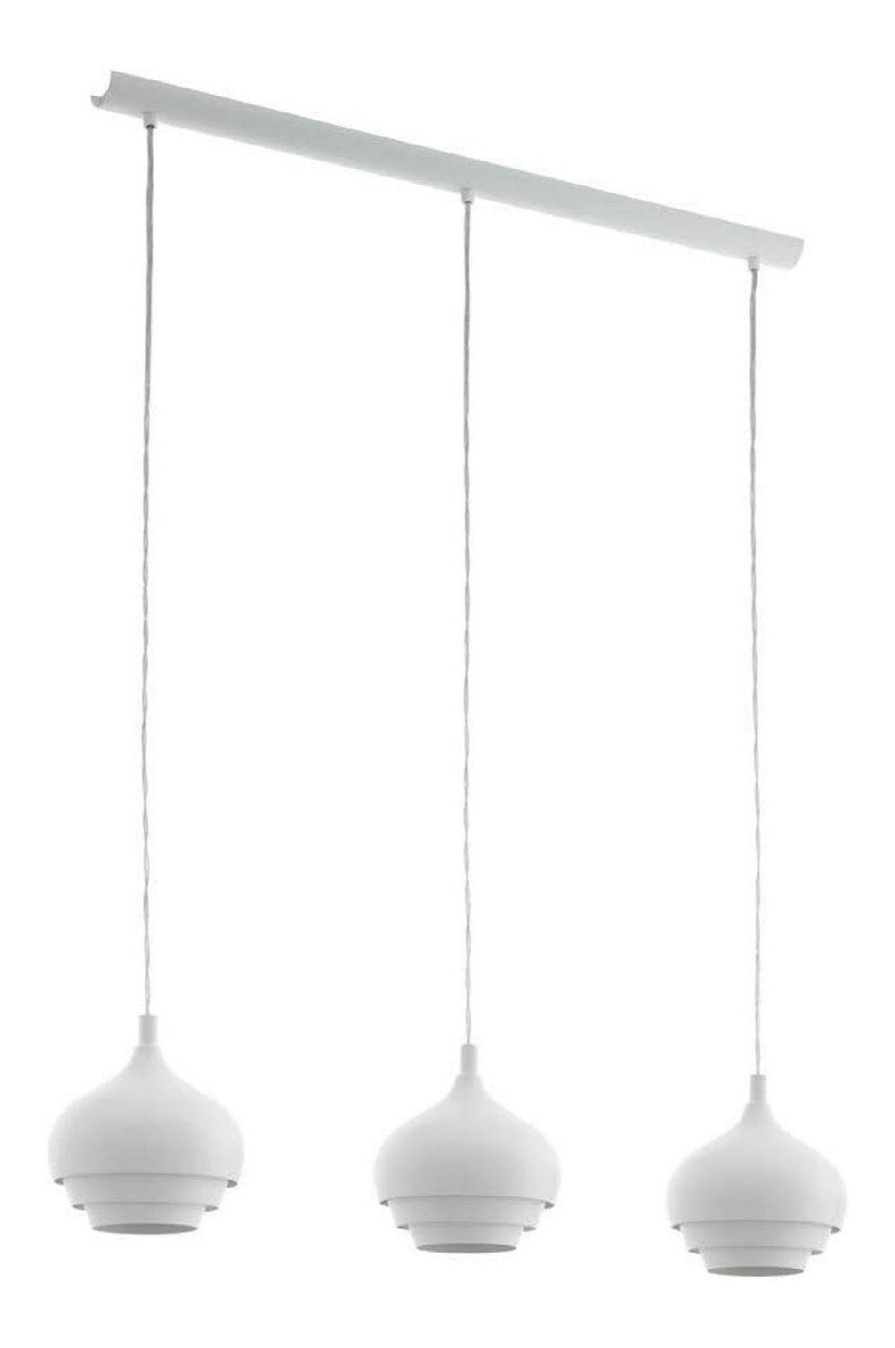 Luminaire Blanc a silhouette graphique de type suspension 60 W E27