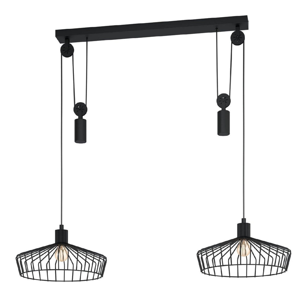 Suspension decoratif Noir et Rouge avec diffusion lumineuse harmonieuse E27