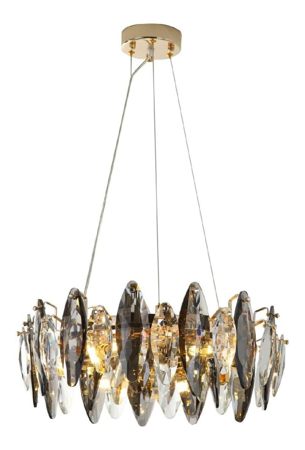 Suspension Dore et Gris au style moderne avec conception fonctionnelle 40W E14