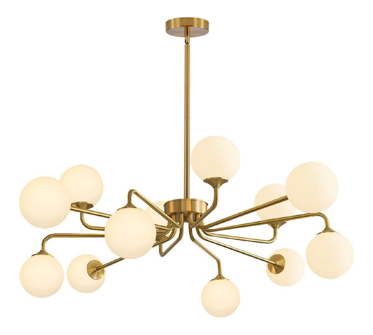 Lustre decoratif Dore avec diffusion lumineuse harmonieuse