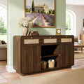 Buffet compact blanc avec porte, étagère réglable et design contemporain