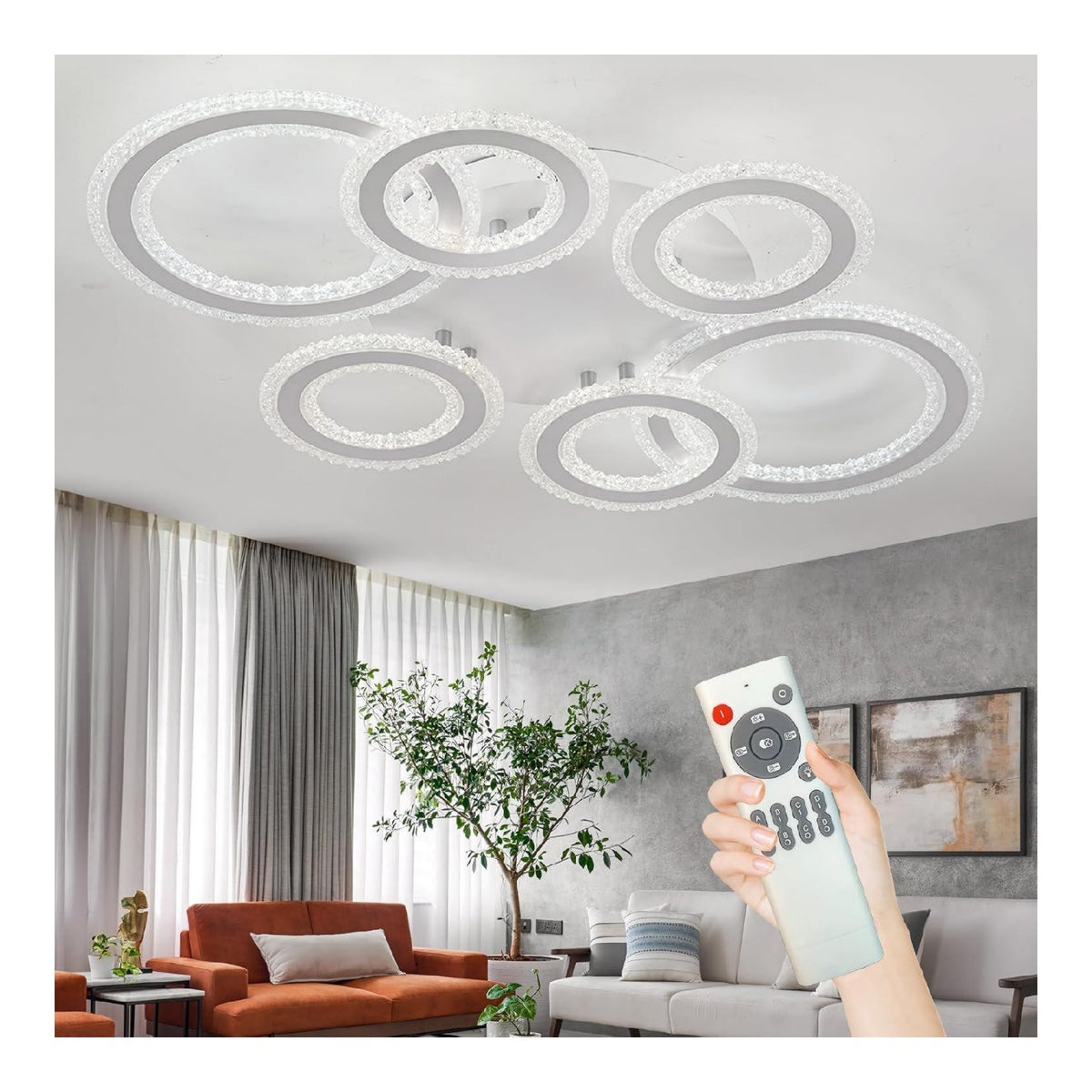 Luminaire Noir et Blanc a silhouette graphique de type plafonnier LS-2615