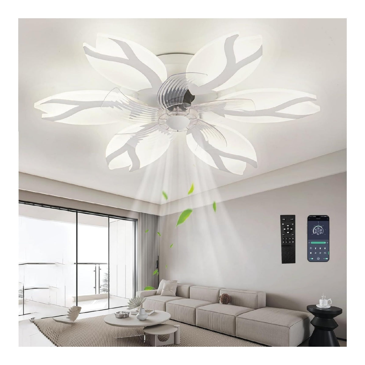 Plafonnier Blanc et Ambre aux lignes epurees avec eclairage confortable 30W