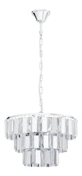 Suspension Transparent aux lignes epurees avec eclairage confortable E14