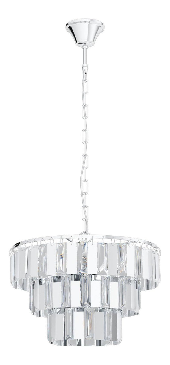 Suspension Transparent aux lignes epurees avec eclairage confortable E14