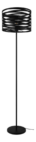 Luminaire Noir et Ambre a silhouette graphique de type lampadaire E27