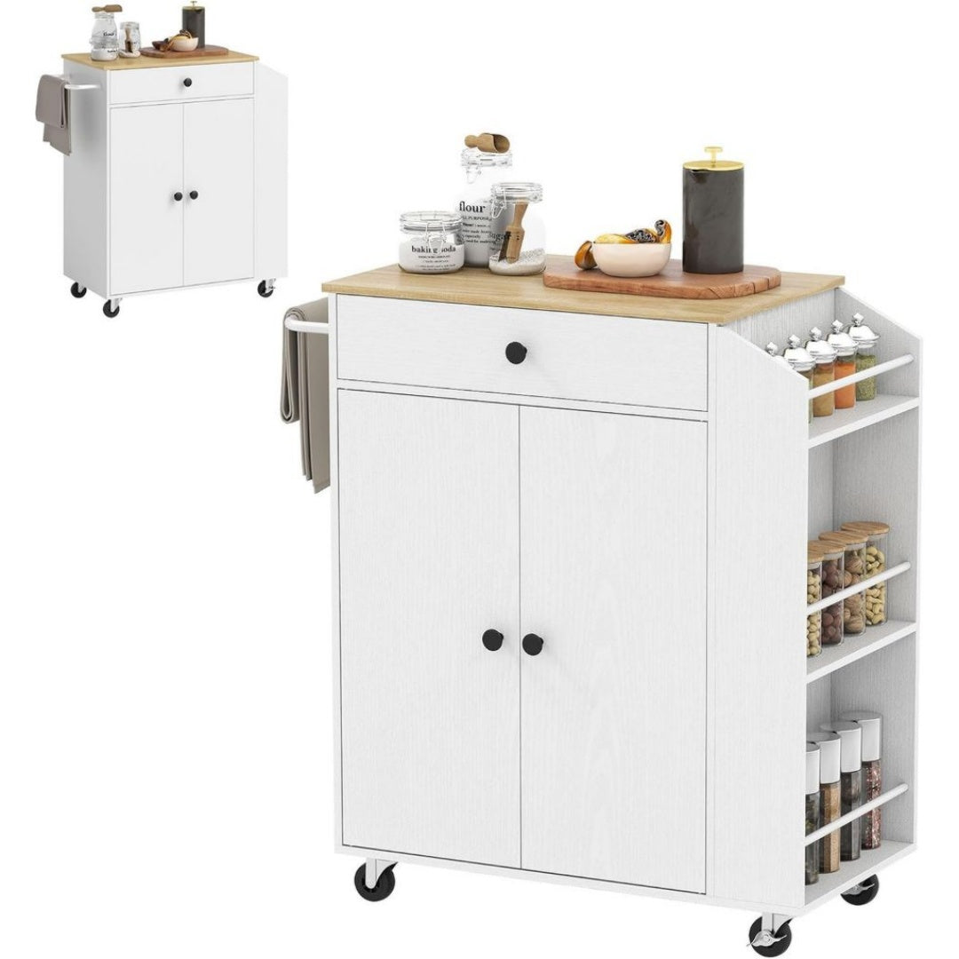 Armoires avec tiroirs finition bois blanc