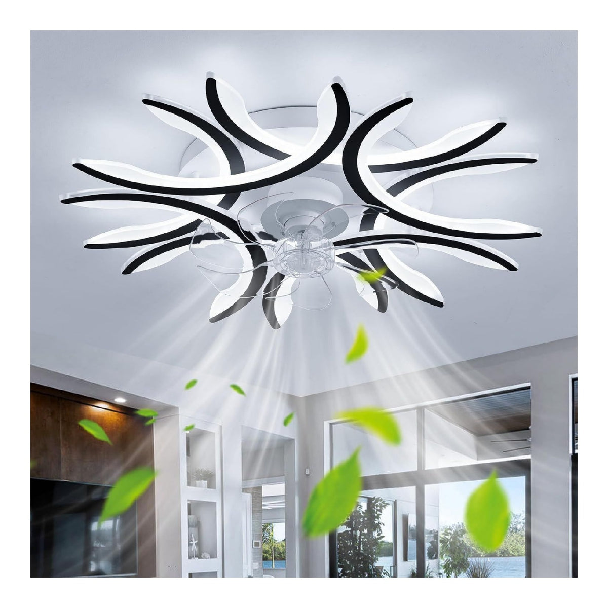 Plafonnier Noir et Blanc au style moderne avec conception fonctionnelle 60 W