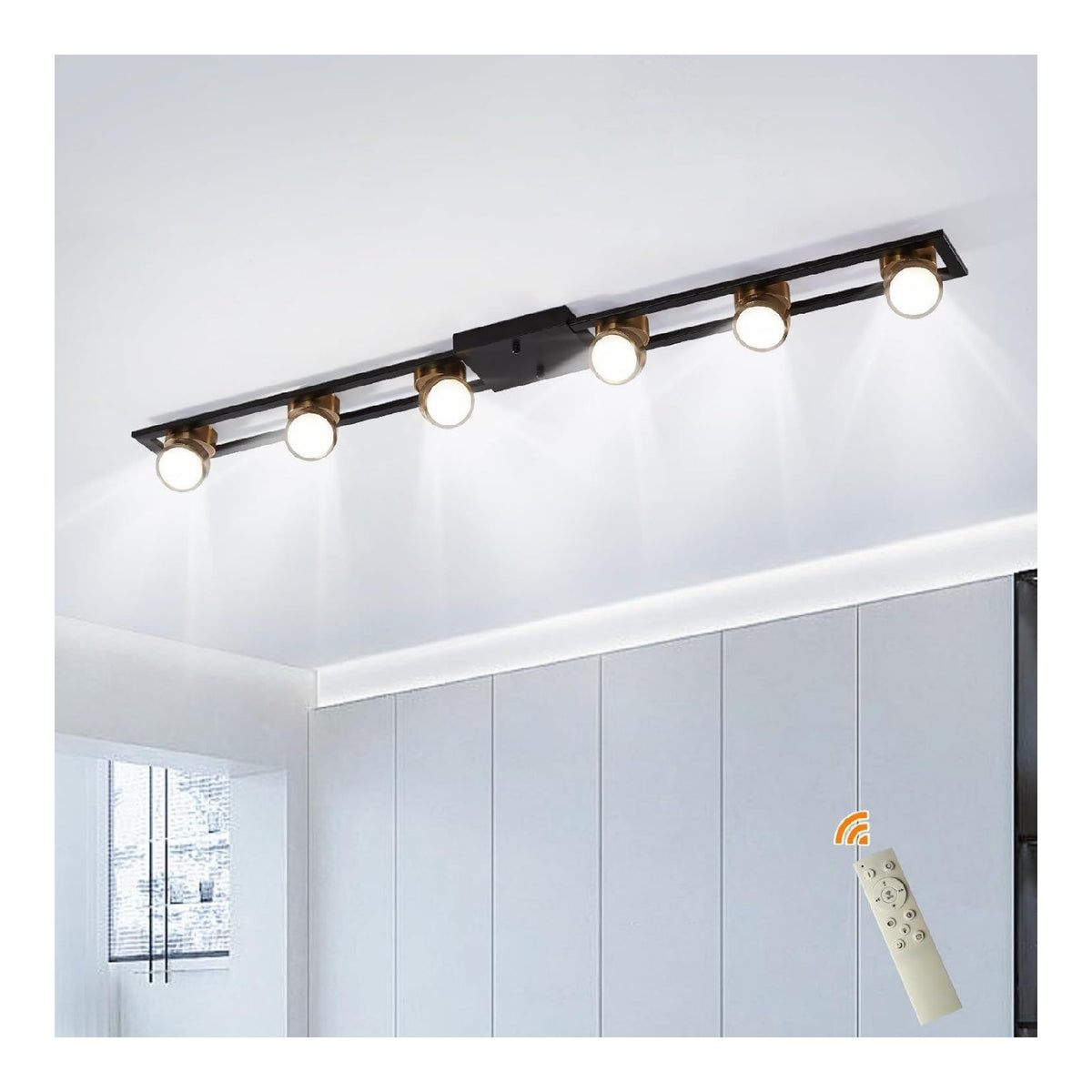 Solution lumineuse Noir et Ambre au dessin sobre en format lustre 72 W