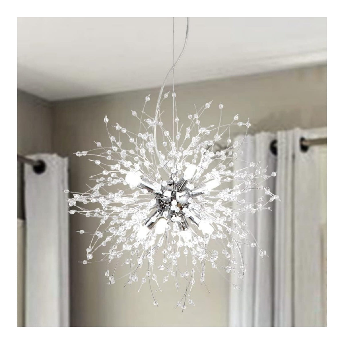 Eclairage Ambre et Transparent contemporain en version suspension