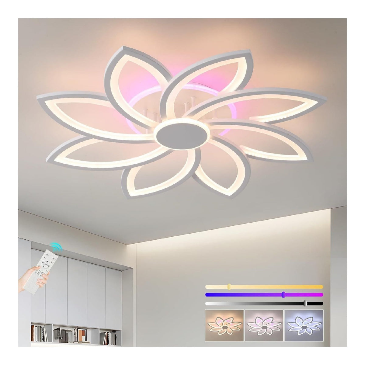 Plafonnier Blanc et Ambre au style moderne avec conception fonctionnelle 70W 3000K