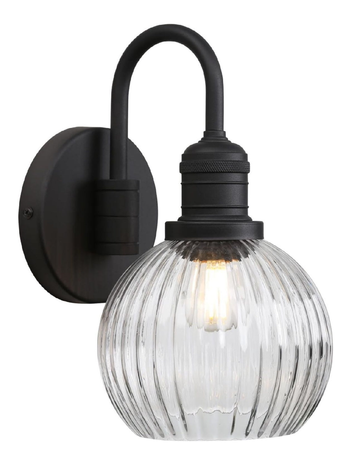 Applique murale Noir et Ambre au style moderne avec conception fonctionnelle 40W E27
