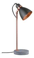 Lampe de table Gris et Cuivre au style moderne avec conception fonctionnelle E27