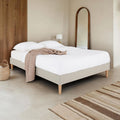 Ensembles de matelas et sommiers finition bois structure metal gris variante 513