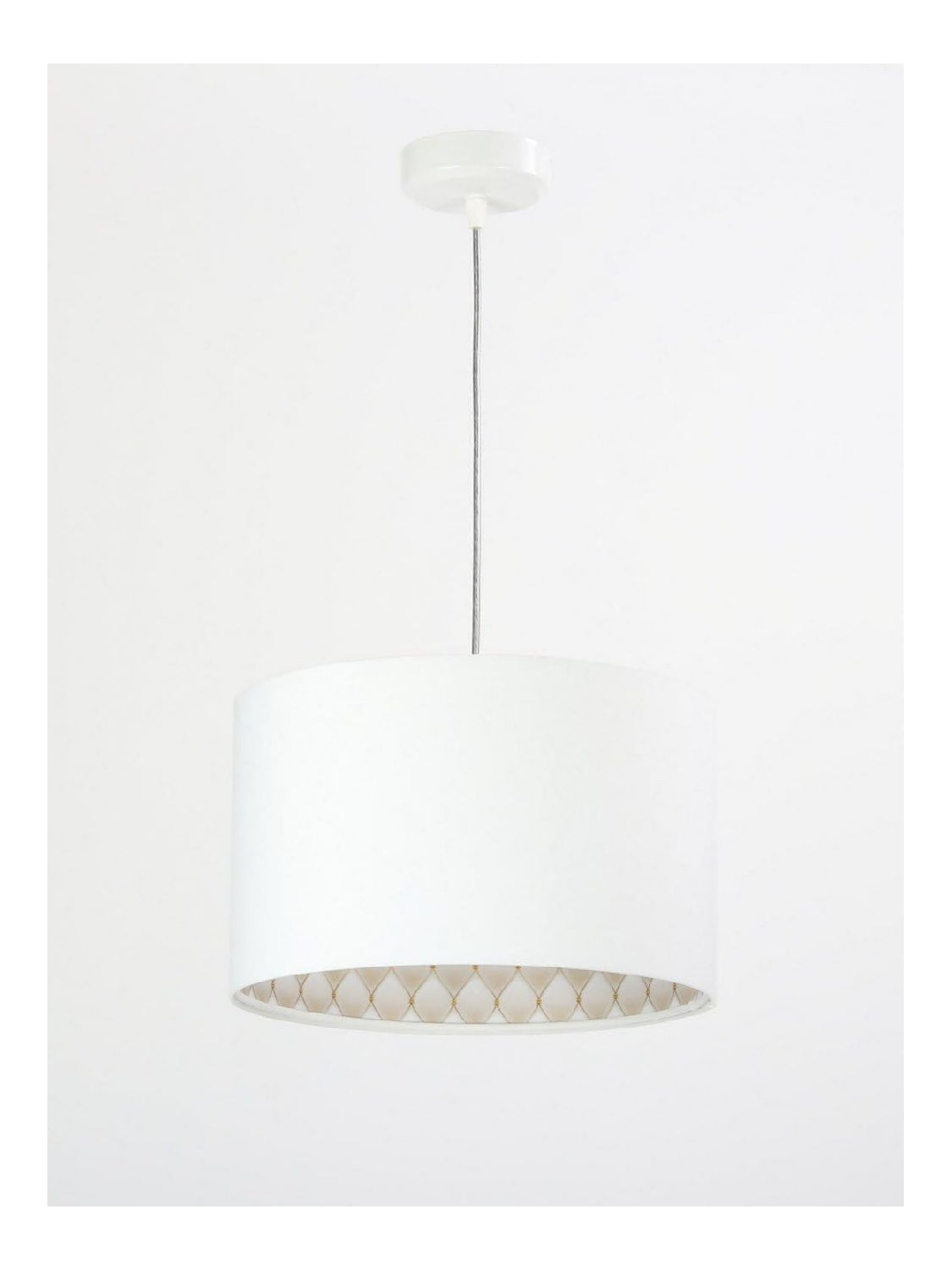 Suspension Blanc et Beige a presence elegante et lumiere agreable 60 W IP20