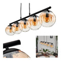 Suspension Noir et Ambre aux lignes epurees avec eclairage confortable 40 W IP 20 E14