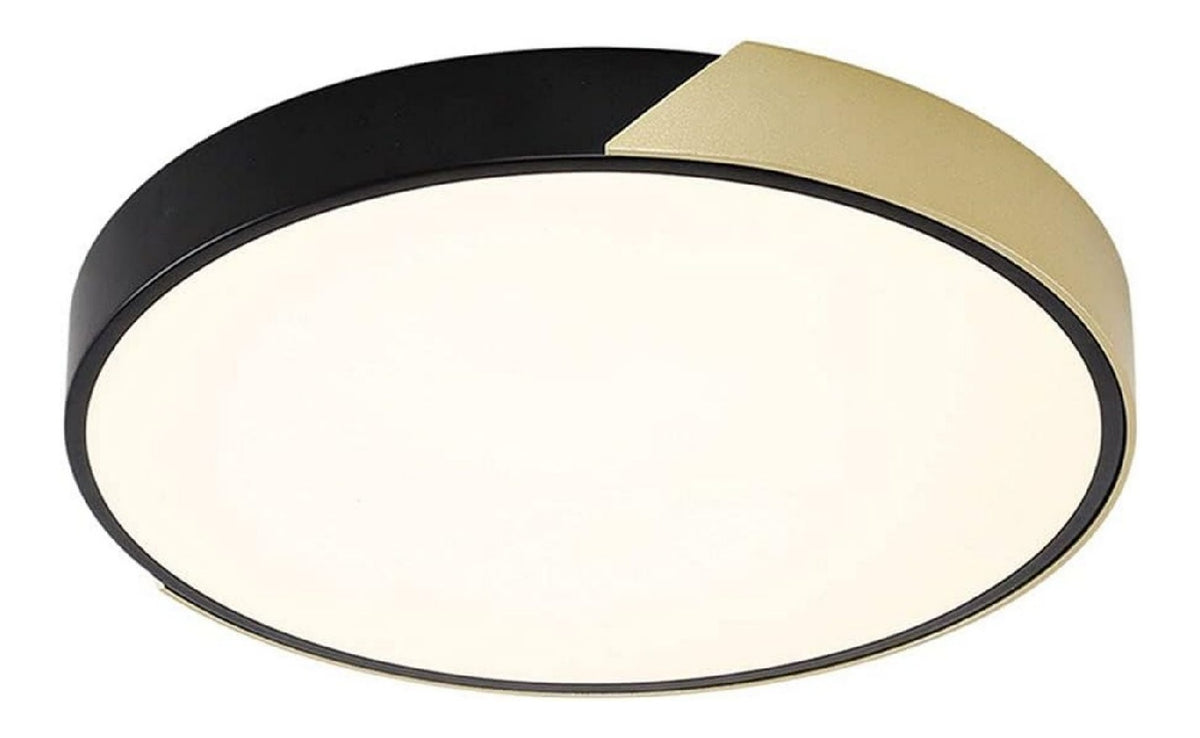 Solution lumineuse Blanc et Dore au dessin sobre en format plafonnier 6000K