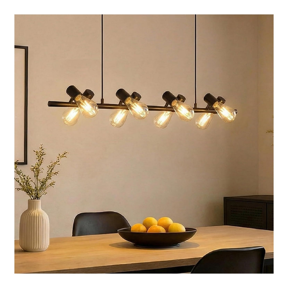 Suspension decoratif Noir et Ambre avec diffusion lumineuse harmonieuse 8W