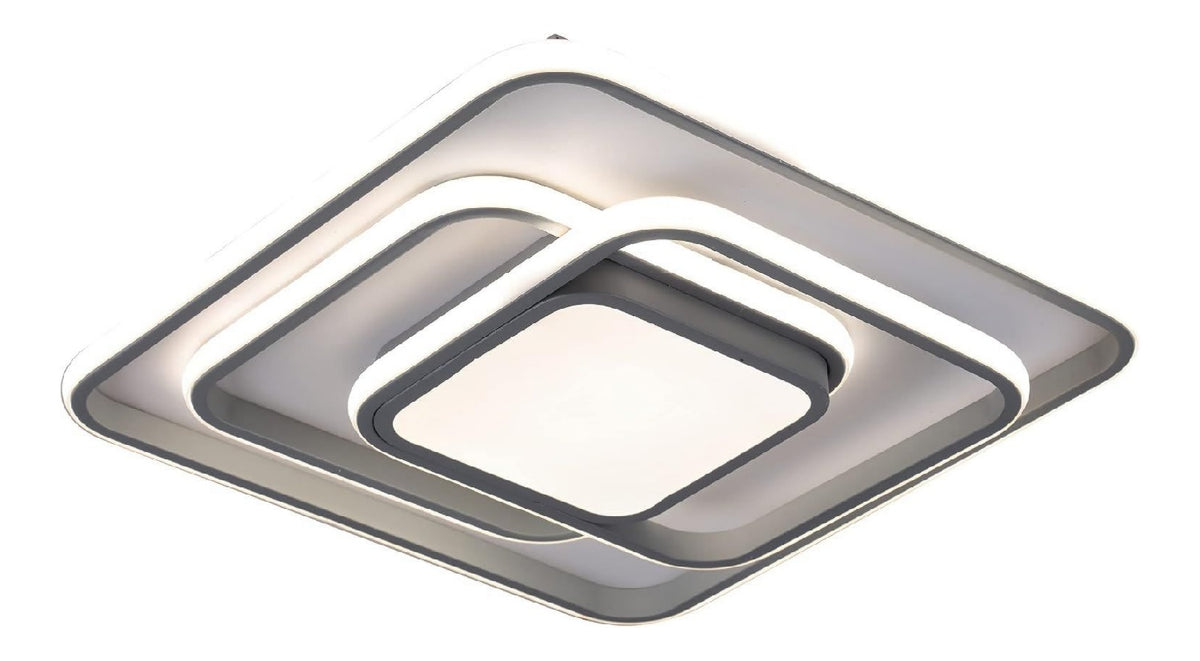 Solution lumineuse Blanc et Gris au dessin sobre en format plafonnier 100 W