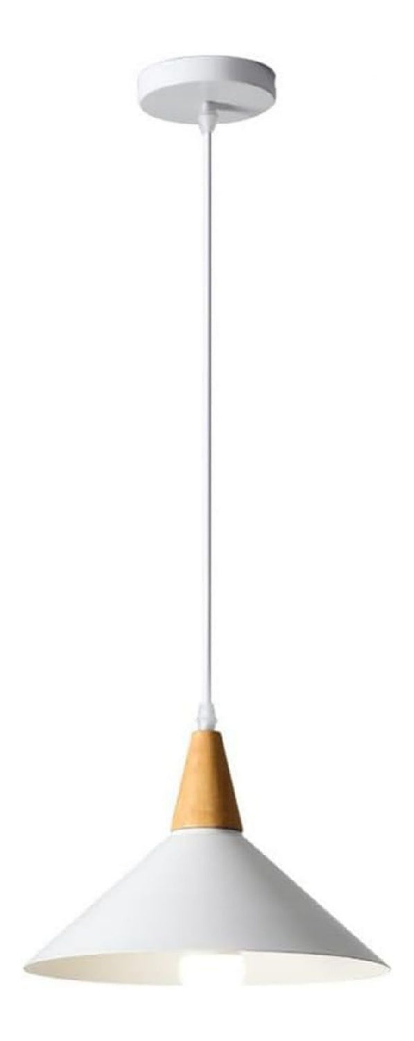 Lustre Blanc et Ambre aux lignes epurees avec eclairage confortable 60 W