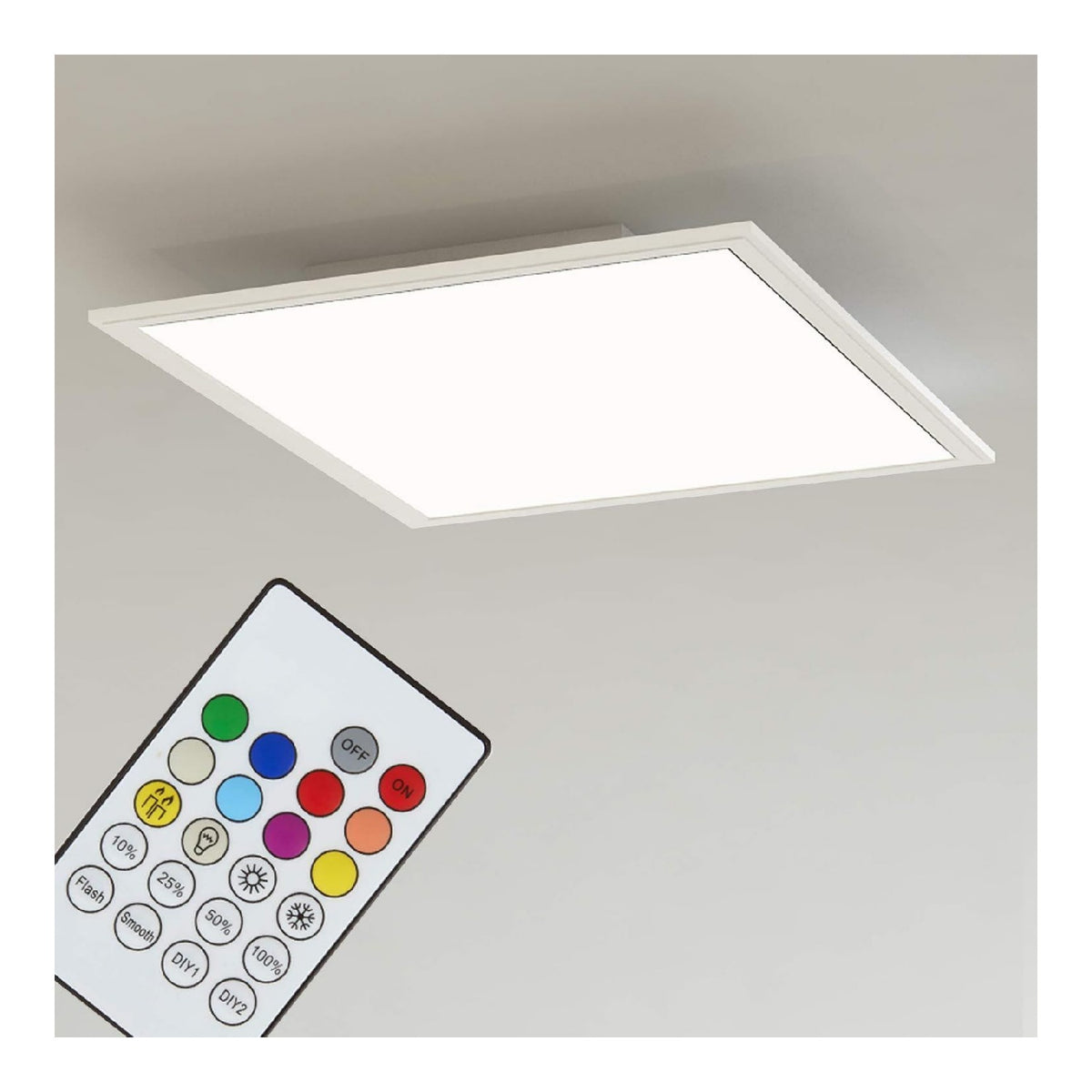 Plafonnier Blanc et Ambre a presence elegante et lumiere agreable 18W 2700K