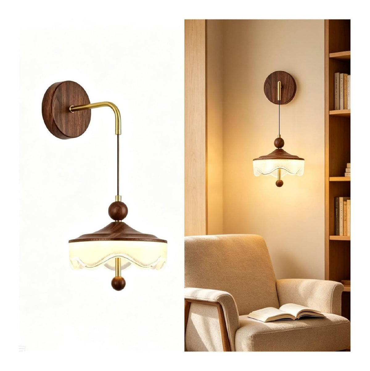 Applique murale Ambre et Marron a presence elegante et lumiere agreable