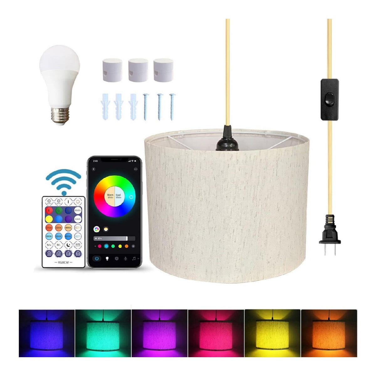 Solution lumineuse Blanc et Ambre au dessin sobre en format suspension 9 W 6500 K