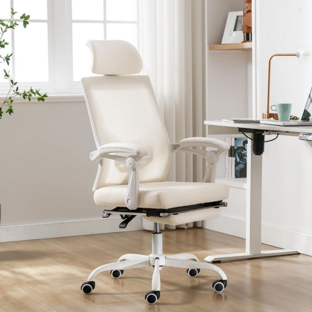 Buffets hauts finition bois structure metal blanc