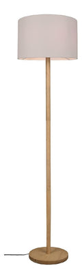 Lampadaire Blanc et Marron aux lignes epurees avec eclairage confortable E27