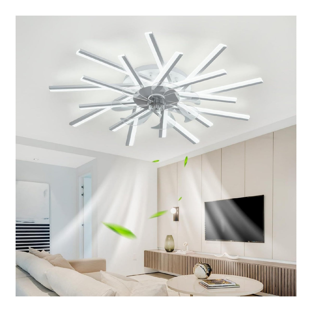 Luminaire Noir et Blanc a presence elegante et lumiere agreable