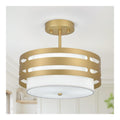 Luminaire Dore et Ambre a silhouette graphique de type lustre 60 W E27