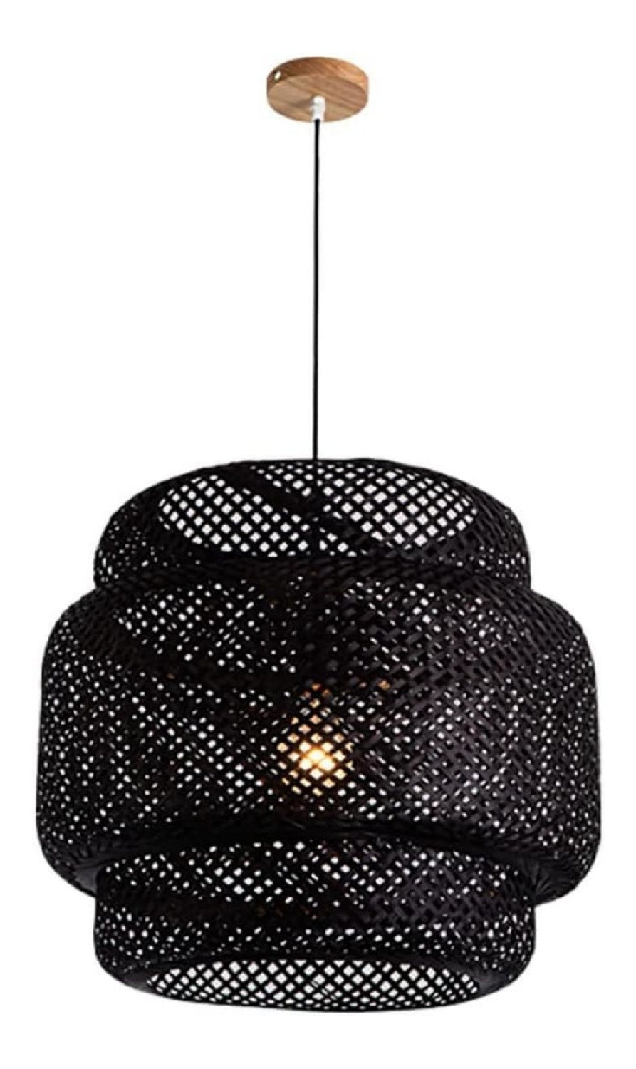 Solution lumineuse Noir et Dore au dessin sobre en format suspension E27