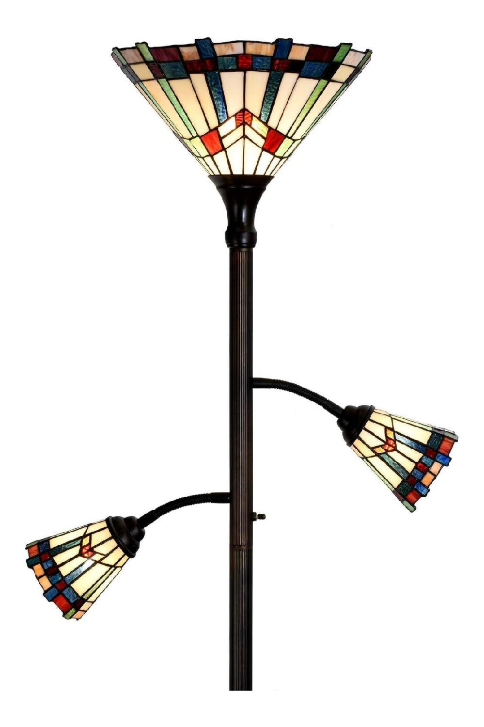 Solution lumineuse Blanc et Rouge au dessin sobre en format lampadaire 100 W E27