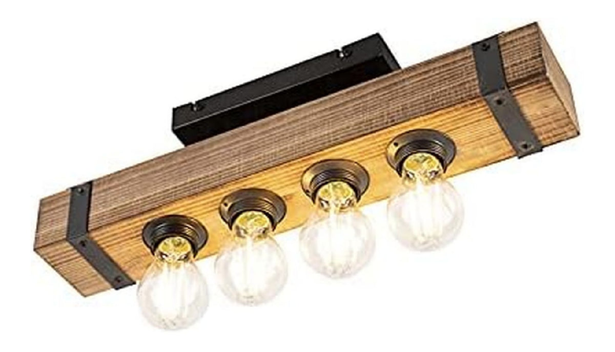 Plafonnier Noir et Ambre au style moderne avec conception fonctionnelle IP20 E27