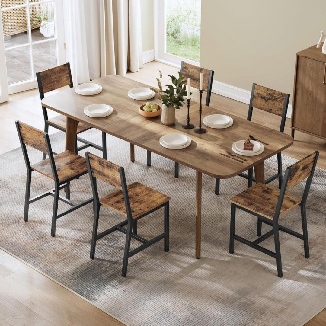 Ensembles pour salle a manger structure metal marron