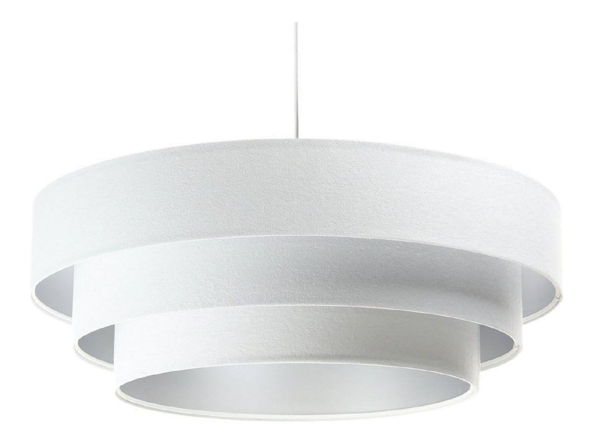 Suspension decoratif Blanc et Argente avec diffusion lumineuse harmonieuse 60 W IP20