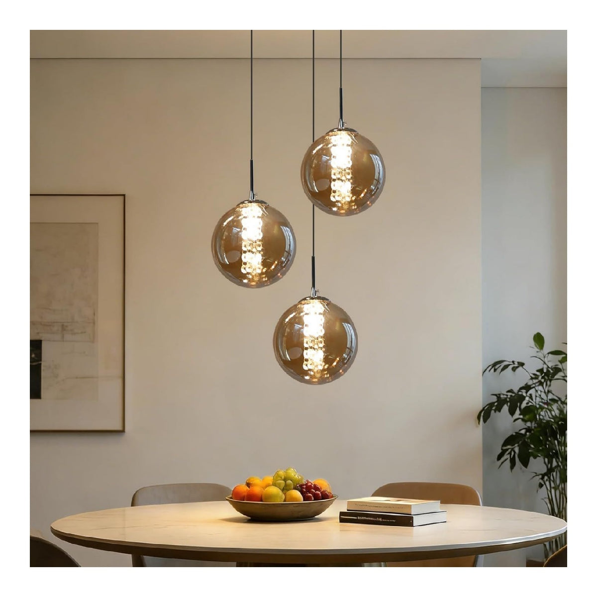 Eclairage Blanc et Ambre contemporain en version suspension 3000K