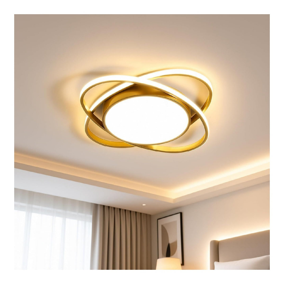 Plafonnier Noir et Blanc a presence elegante et lumiere agreable 68 W IP20