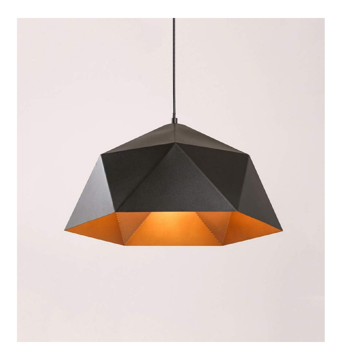 Lustre Noir et Ambre a presence elegante et lumiere agreable E27