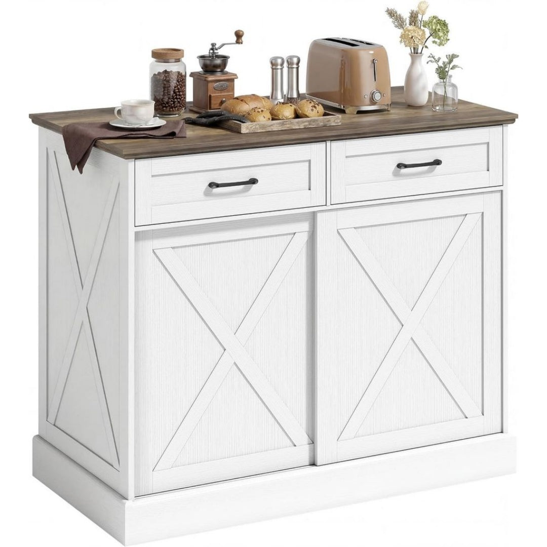 Buffets, credences et vaisseliers reglable finition bois gris