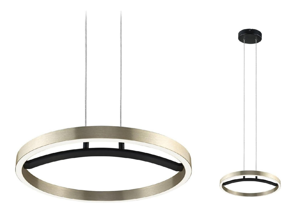 Suspension decoratif Noir et Dore avec diffusion lumineuse harmonieuse 24W 2700K