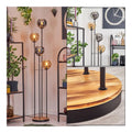 Solution lumineuse Noir et Ambre au dessin sobre en format lampadaire 25 W IP20 E14 QR-6989
